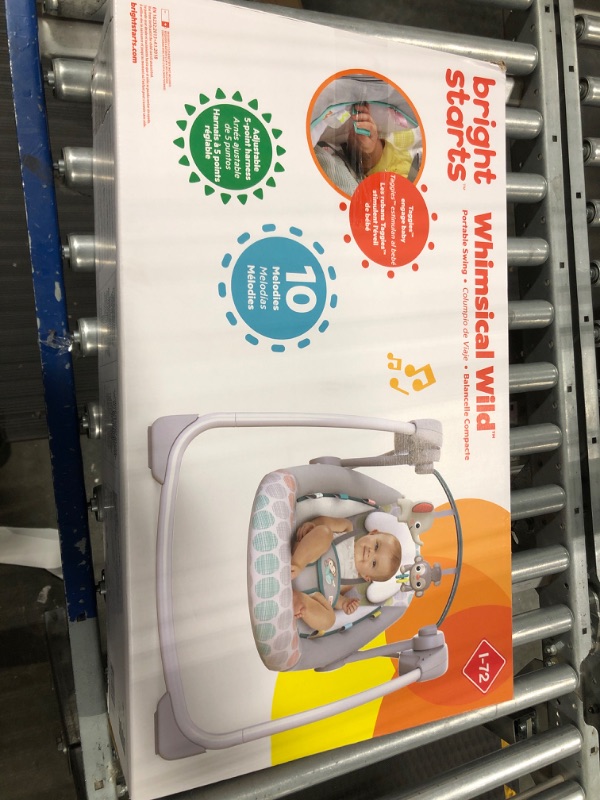 Photo 2 of **factory sealed**Bright Starts Whimsical Wild Portable Compact Automatic Deluxe Baby Swing with Music and Taggies, Newborn and up