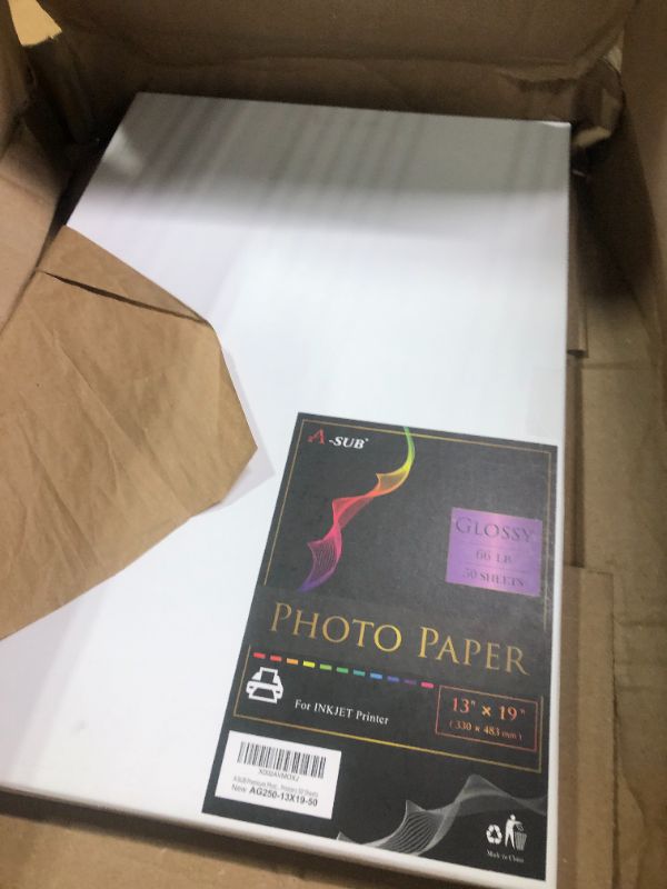 Photo 8 of A-SUB 50 Sheets Premium Glossy Photo Paper 13x19 In and 50 Sheets Premium Luster Photo Paper 13x19 Inch - 66lb for Inkjet Printers