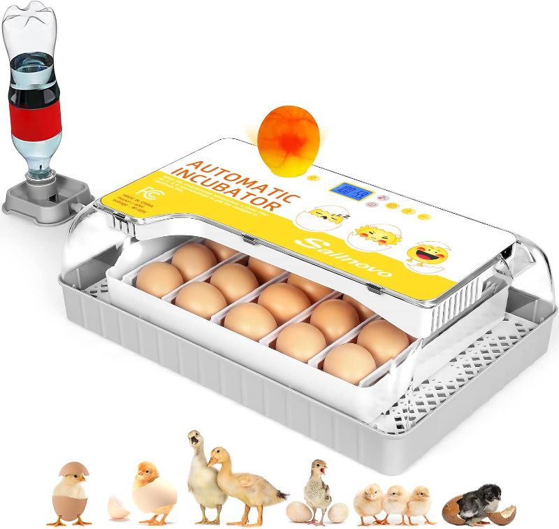 Photo 1 of Sailnovo Egg Incubator, 20-60 Eggs Fully Automatic Poultry Hatcher Machine with Humidity Display, Candler, Temperature Control & Turner, for Hatching...
Size:20 eggs