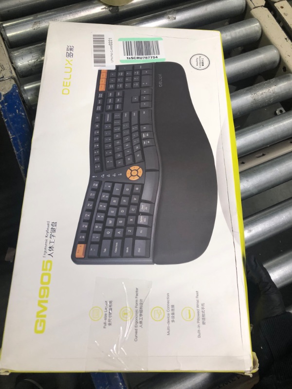 Photo 3 of DeLUX Wireless Ergonomic Keyboard, Ergo Split Keyboard with Palm Rest for Natural Typing, 2.4G and Bluetooth, Full Size and US Layout, Compatible with Windows and Mac OS (GM905-Graphite)