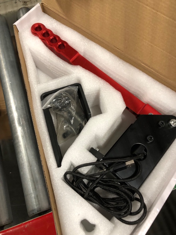 Photo 3 of  64 Bit USB Handbrake PC Handbrake Hall Sensor for PC Widows Sim Racing Games G25 G27 G29 T500 FANATECOSW DIRT RALLY (With Clamp, Red)
