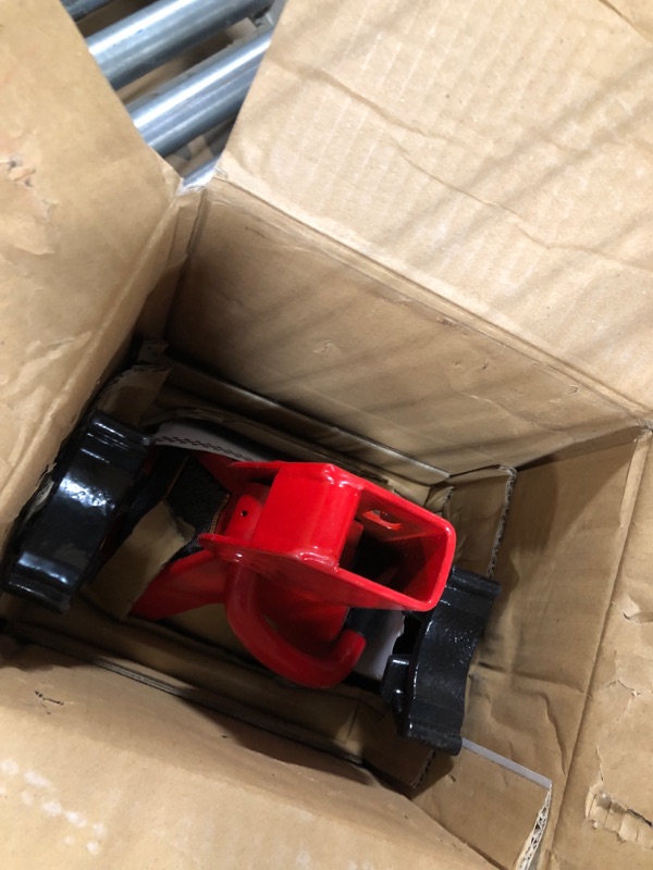 Photo 1 of BIG RED T43202 Torin Steel Jack Stands: 3 Ton (6,000 lb) Capacity, Red, 2 Count (Pack of 1) & MAXXHAUL 70472 Solid Rubber Heavy Duty Black Wheel Chock 2-Pack, 8" x 4" x 6" 2 count (pack of 1) Stands + Black Wheel Chock 2-Pack