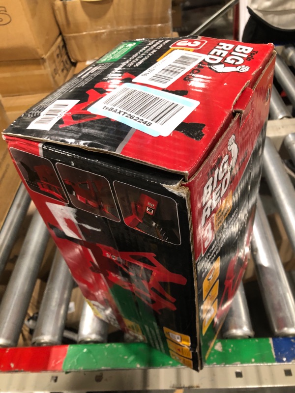 Photo 1 of BIG RED T43202 Torin Steel Jack Stands: 3 Ton (6,000 lb) Capacity, Red, 2 Count (Pack of 1) & MAXXHAUL 70472 Solid Rubber Heavy Duty Black Wheel Chock 2-Pack, 8" x 4" x 6" 2 count (pack of 1) Stands + Black Wheel Chock 2-Pack