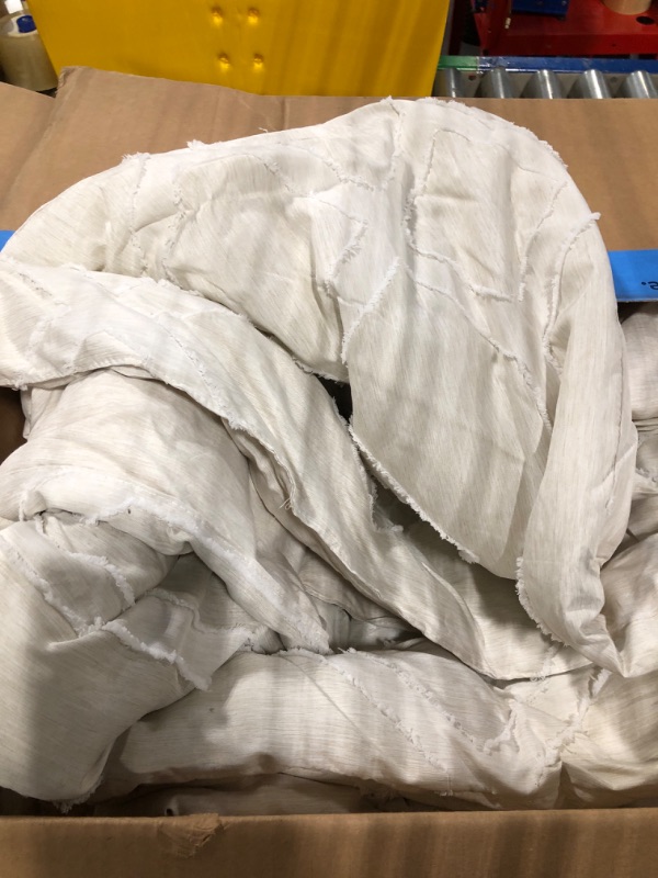 Photo 2 of  Beige Comforter Set  Bed in a Bag King Boho Tufted Complete Beddding Sets with Comforter Beige