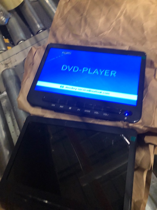 Photo 1 of DESOBRY 10.5" Portable DVD Player for Car, Car DVD Player Dual Screen with HDMI Input, 5-Hour Rechargeable Battery, HD Transmission, Headrest DVD Player Supports USB, Last Memory (1 Player+1 Monitor)