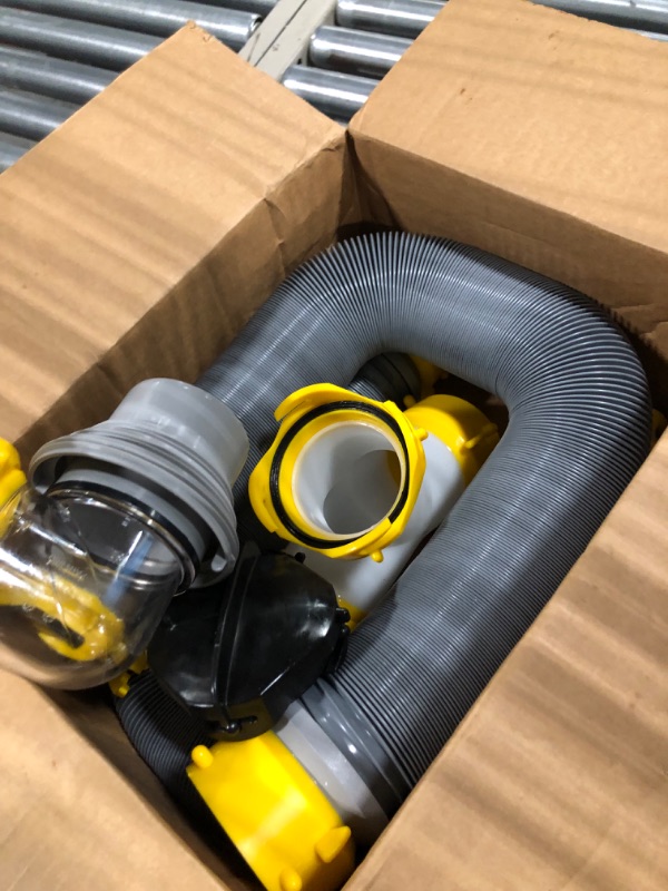 Photo 3 of Camco 39666 Deluxe 20' Sewer Hose Kit with Swivel Fittings and Wye Connector - Ready To Use Kit Complete with Sewer Wye and Elbow Fittings, Hoses, and Storage Caps 20' Sewer Hose Kit with Wye Connector