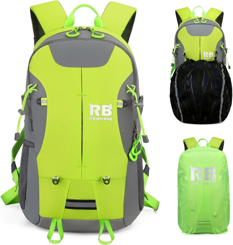 Photo 1 of @Riderbag Reflective motorcycle and bike backpack, perfect commuter backpack (lime backpack)
