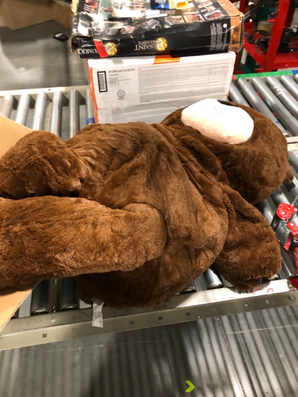 Photo 3 of Animal Adventure | Sqoosh2Poof Giant, Cuddly, Ultra Soft Plush Stuffed Animal with Bonus Interactive Surprise - 54" Bear , Brown