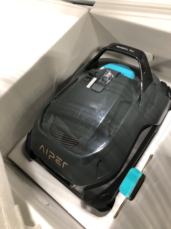 Photo 3 of (2023 Upgrade) AIPER Seagull Plus Cordless Pool Vacuum, Robotic Pool Cleaner Lasts 110 Min, Stronger Power Suction, LED Indicator, Ideal for Above/In-Ground Flat Pools up to 60 Feet Gray