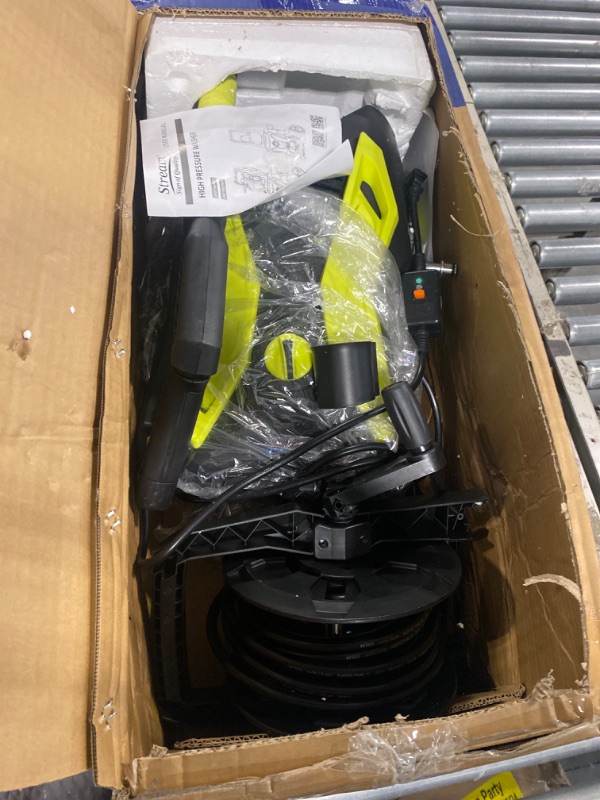 Photo 1 of 3500PSI Pressure Washer, 2.8GPM Electric Power Washer with Hose Reel, High Pressure Cleaner Machine, 5 Quick Connect Nozzles & Foam Cannon Tank for Cleaning Cars, Home, Patios,Driveway (Green)