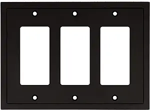 Photo 1 of  Decorative Wall Plate Switch Plate Outlet Cover, Durable Solid Zinc Alloy (Single Toggle/Double Decorator, Matte Black)