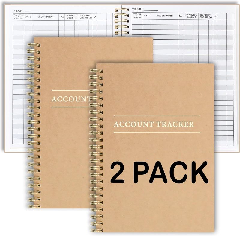 Photo 1 of 2 Pack Accounting Ledger Books for Home Budget Tracking, Business Bookkeeping - Home Expense Tracking Notebook - Expense Ledger for Small Business