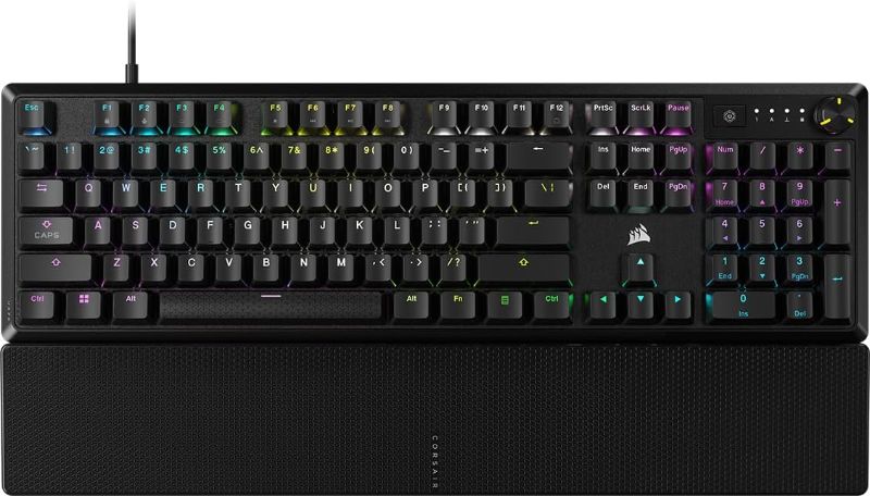 Photo 1 of CORSAIR K70 CORE RGB Mechanical Gaming Keyboard with Palmrest - Pre-lubricated Corsair MLX Red Linear Keyswitches - Sound Dampening - Media Control - BLUE ***USED***CAN BE USED FOR PARTS*** 