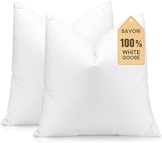 Photo 1 of  2 Down and Feather Throw Pillow Inserts 28x28 Soft Fluffy Pillow Inserts with 100% Down-Proof Cotton Cover,