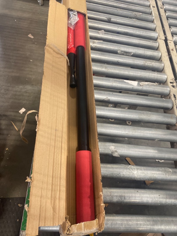 Photo 1 of 18" Push Broom Outdoor Heavy Duty with Stiff Bristles, Shop Broom with 63" Long Handle, Snow Broom Garage Push Broom for Concrete Wood Scrub Brush for Cleaning Shop Garage Deck Patio Driveway (Red)