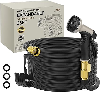 Photo 1 of *FACTORY SEALED* Lefree Garden Hose 25ft, Expandable Garden Hose Leak-Proof with 40 Layers of Innovative Nano Rubber,2024 Version/New Patented, Lightweight, No-Kink Flexible Water Hose (Black)
