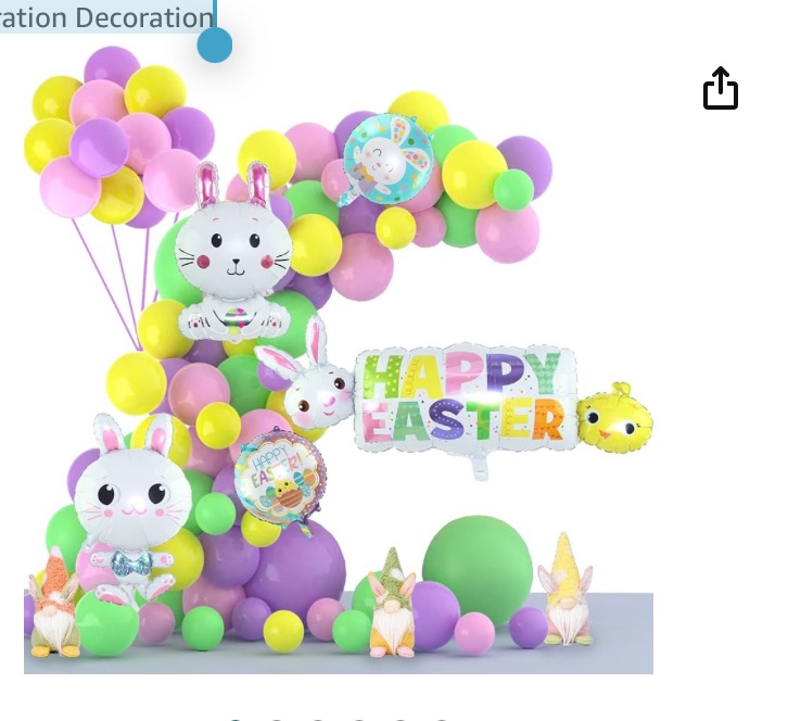 Photo 1 of 113 Pcs Easter Balloon Arch Kit, Easter Decoration Set, Colorful latex balloons,Happy Easter and Bunny Foil Balloons, for Easter Celebration Decoration