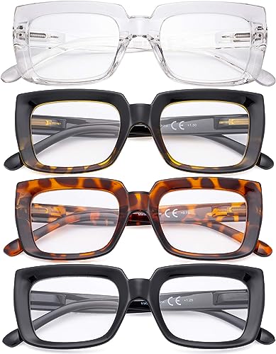 Photo 1 of CessBlu 4 Pack Reading Glasses Oversized Readers Eyeglasses for Women +4.0
