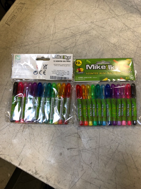 Photo 2 of Mike and Ike - Scented Mini Gel Pens, Sweet Smelling Back to School Kids Pens, Childrens Rainbow Pens, Colorful Gel Pens, Writing Drawing Fun Pens Grip Gift 12 Ct 6558 2 Pack