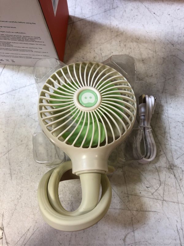 Photo 1 of Anpro Stroller Fan for Baby - Portable Baby Fan Clip on Stroller/Crib with Flexible Stand, Car Seat Fan 3000 mAh Rechargeable Battery Operated USB Personal Desk Fan, White
