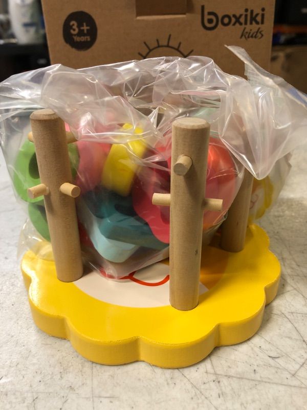 Photo 1 of Boxiki kids Wooden Stacking Montessori Toys Colorful Shape Sorter Stacker. Baby Wooden Toys for Early Development & Fine Motor Skills for 1 2 3 Years Old Boys & Girls (Lion)