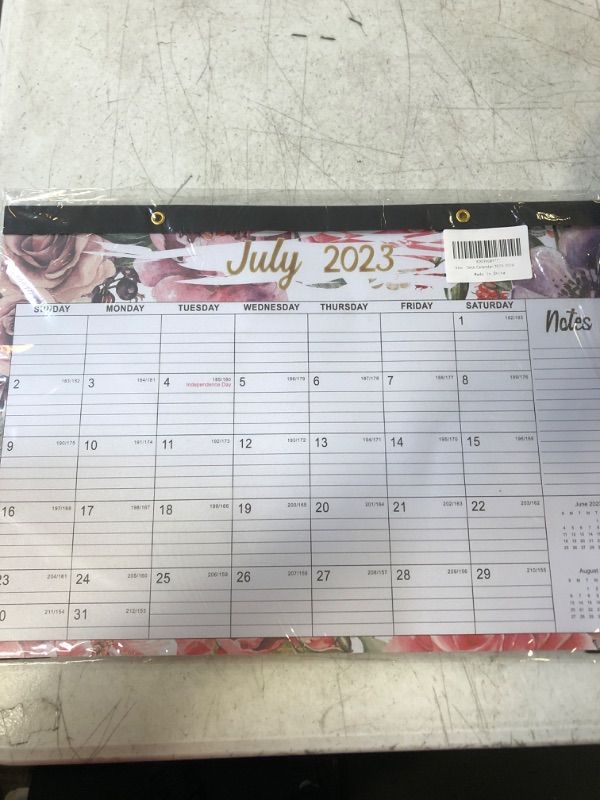 Photo 1 of Desk Calendar 2023-2024 - 18 Months Jul 2023 - Dec 2024, Floral Design Large Monthly 17" x 12" Desk Pad with to-do List Wall Calendar for Planning or Organizing