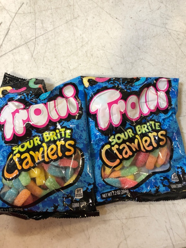 Photo 2 of Trolli Sour Brite Crawlers, Original Flavored Sour Gummy Worms, 7.2 Ounce (Pack of 2) Original 7.2oz, Pack of 2