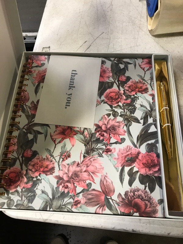 Photo 3 of MERRITON Cute Large Spiral Notebook College Ruled, 11" x 9.5" with Durable Hardcover and 160 Lined Pages (Vintage Florals)