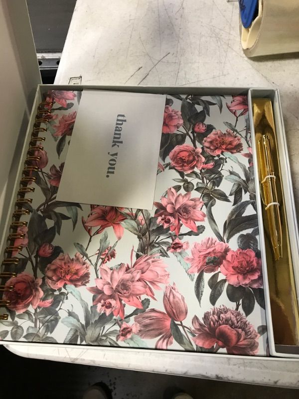 Photo 1 of MERRITON Cute Large Spiral Notebook College Ruled, 11" x 9.5" with Durable Hardcover and 160 Lined Pages (Vintage Florals)