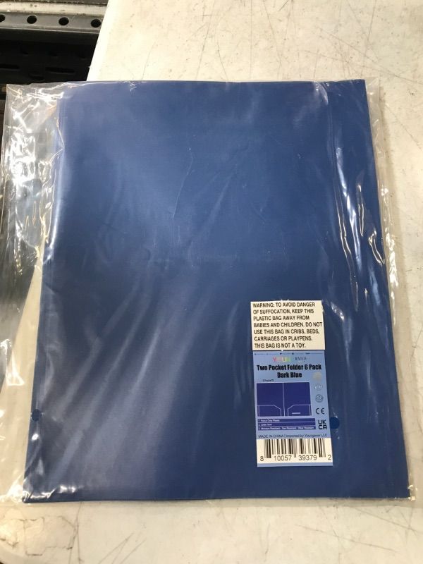 Photo 2 of Youngever 6 Pack Heavy Duty Plastic Two Pocket Folders, Heavy Duty Plastic 2 Pocket Folder (Dark Blue)