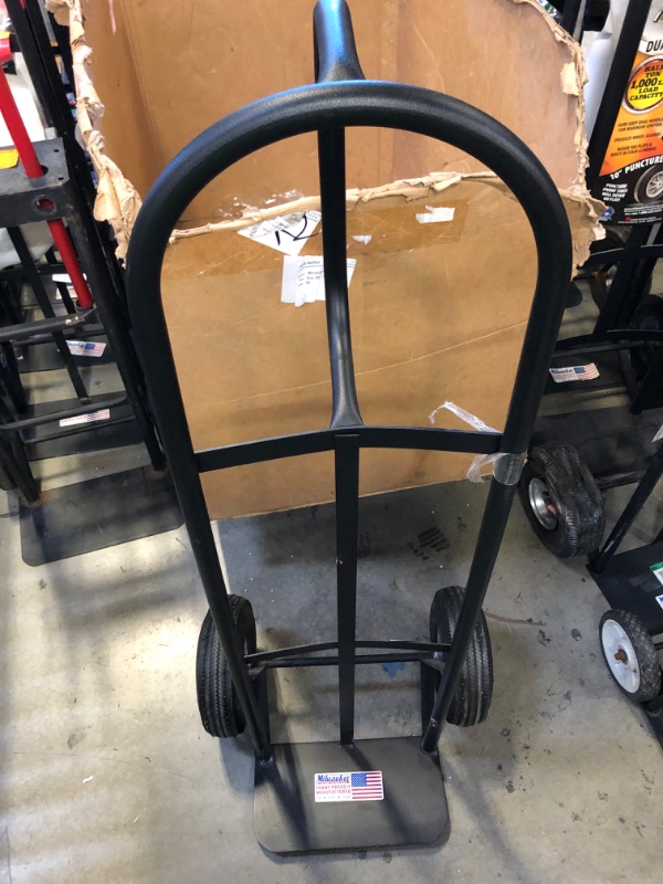 Photo 2 of ---- wheel damaged ---- Milwaukee 30019 800-Pound Capacity D-Handle Hand Truck with 10-Inch Pneumatic Tires
