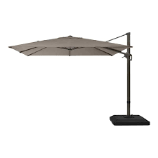 Photo 1 of 10 ft. x 10 ft. Commercial Aluminum and Steel Cantilever Patio Umbrella in Performance Fabric Gray
