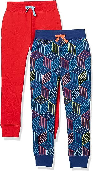 Photo 1 of Amazon Essentials Boys and Toddlers' Fleece Jogger Sweatpants (Previously Spotted Zebra), Pack of 4