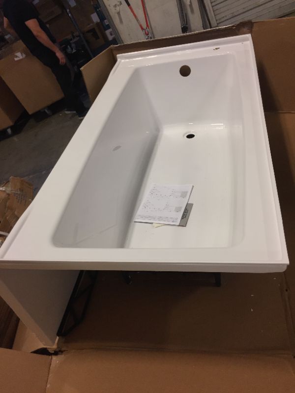 Photo 2 of Classic 400 Curve 60 in. x 30 in. Soaking Bathtub with Left Drain in High Gloss White
