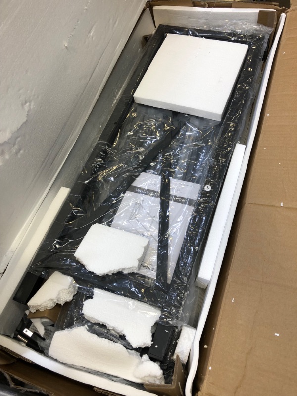 Photo 1 of SUPERJARE 70.9 Inch Console Table, Extra Long Entryway Table with Metal Frame and X-Shaped Design, Narrow Sofa Table for Living Room and Hallway - Rustic Brown