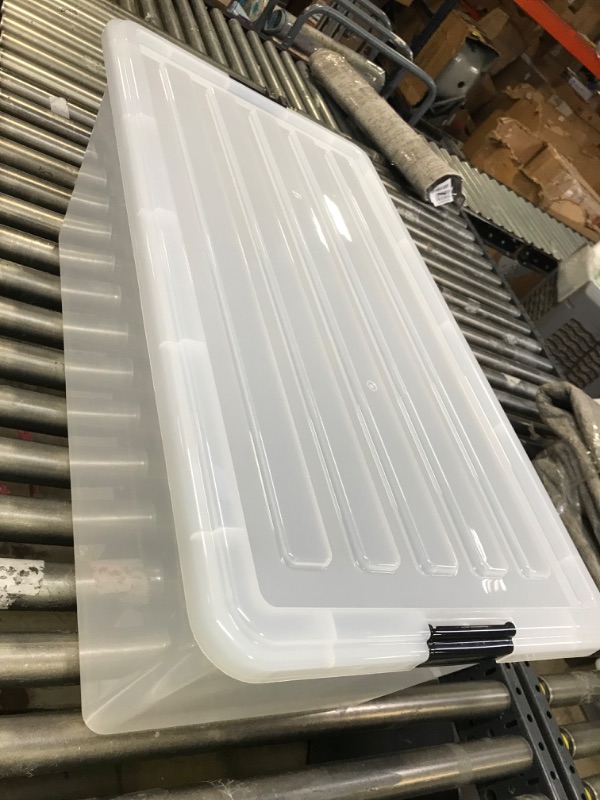Photo 2 of  Large Clear View Plastic Storage Bin with Lid and Secure Latching Buckles