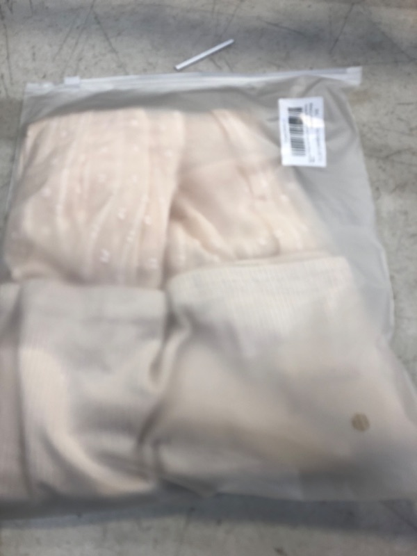 Photo 1 of Clarisbelle Women Summer Mesh Puff Long Sleeve Slim Fit Cropped Top Blouse X-Small Swiss Dot Apricot