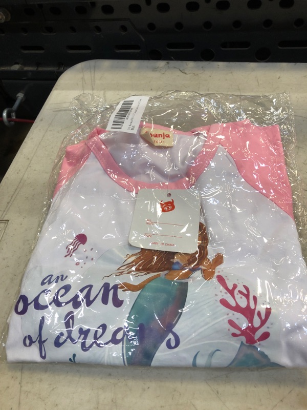 Photo 2 of Little Mermaid Girls 2 Piece Outfits Summer Cotton Short Sleeve Shirt and Casual Shorts Set  2/3 yrs