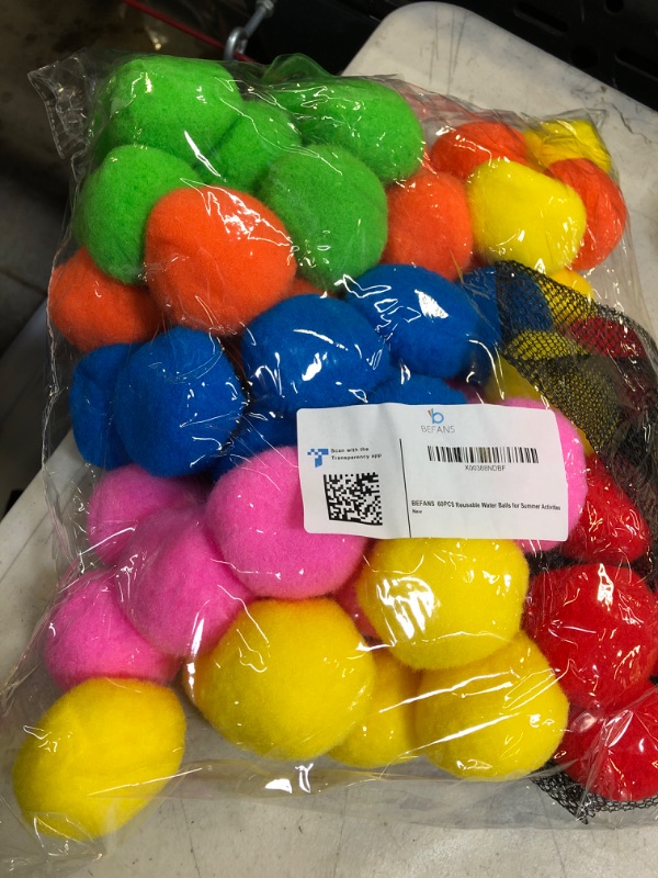 Photo 2 of 60 Pcs Reusable Water Balls, Reusable Water Balloons for Outdoor Toys and Games, Water Toys for Kids and Adults Boys and Girls - Summer Toys Ball for Pool and Backyard Fun Multicolor 60