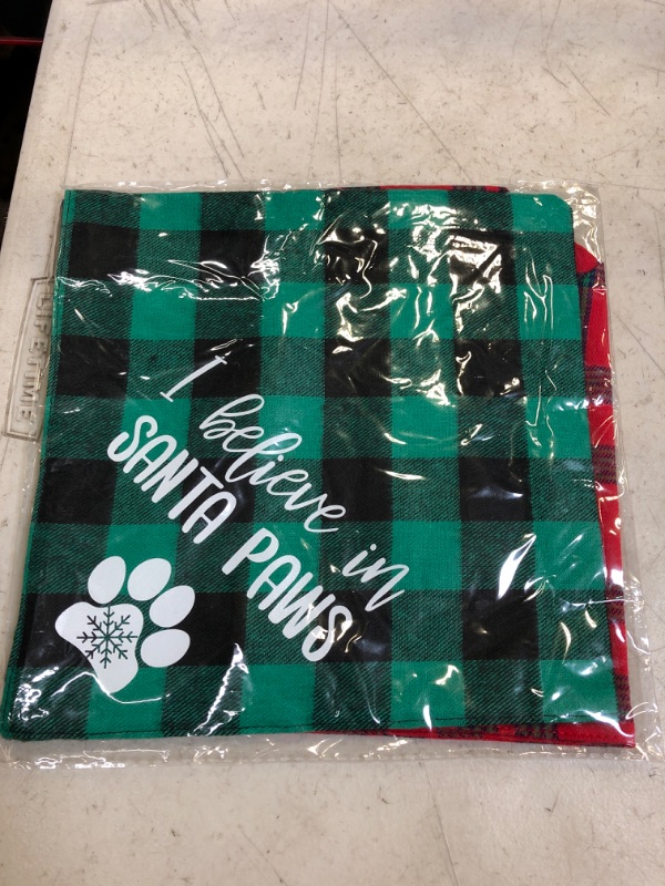 Photo 2 of  2 Pack Dog Bandana Christmas Classic Plaid, Pet Scarf Triangle Bibs Kerchief Set Pet Costume Accessories Decoration for Small Medium Large Dogs Cats Pets (Red & Green)