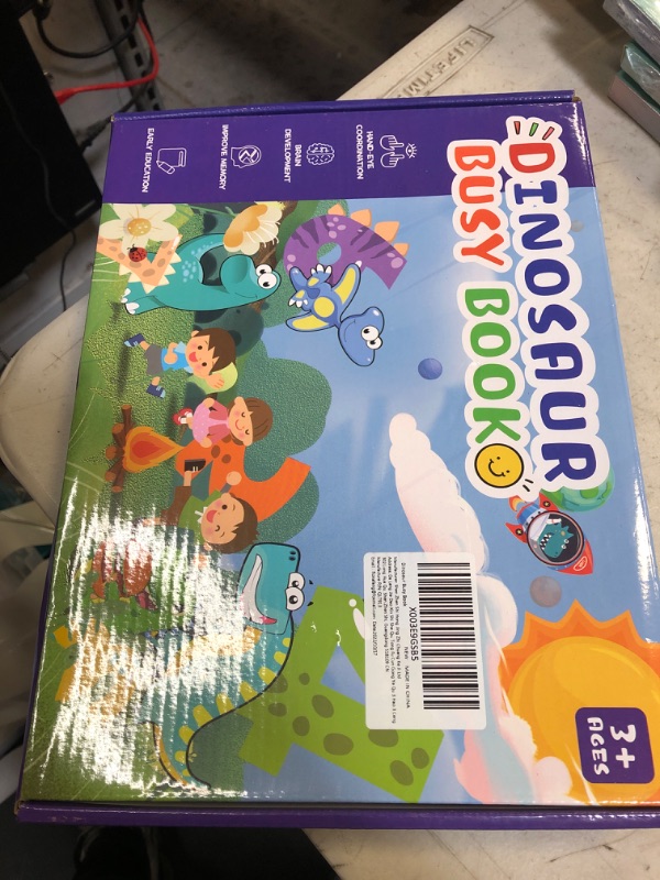 Photo 2 of Yevohadt Busy Book for Toddlers 3-5, Preschool Learning Activities, 28 Dinosaur Themes Quiet Book,Montessori Toys for Kids, Autism Sensory Toys,Gifts for Boys Girls,Airplane Tracing Book DInosaur Busy Book