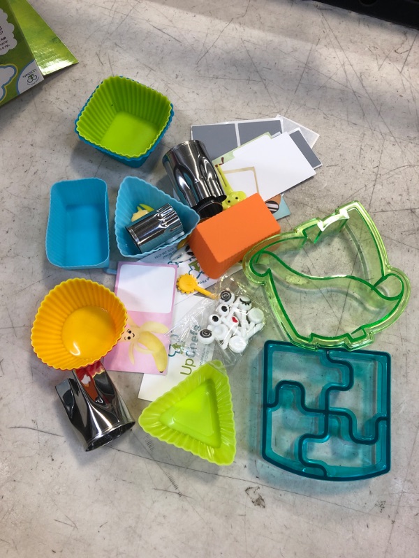 Photo 2 of Complete Bento Lunch Box Supplies and Accessories For Kids - Sandwich Cutter and Bread Crust Remover - Mini Vegetable Fruit cookie cutters - Silicone Cup Dividers - Food Picks and FREE Lunch Notes