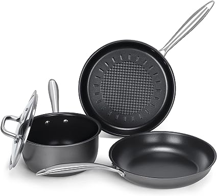 Photo 1 of  Pots and Pans, Stainless Steel Pots And Pans Set 4pcs With Lid, Induction Cookware For Oven & Dishwasher Safe 