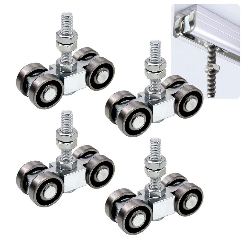 Photo 1 of  4 Wheel Trolley Assembly Roller Trolley 2Pcs Silent M10 Bolt and Nuts for Use with 1-5/8" Wide and All 1-5/8" or Taller Strut?4Pcs?