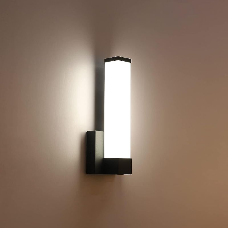 Photo 1 of 7Degobii Black Wall Sconce for House Decor LED Wall Lights for Bedroom Bedside Wall Lamp Modern Indoor LED Hallway Sconces Wall Lighting 12" Inch Height 12W 4000K