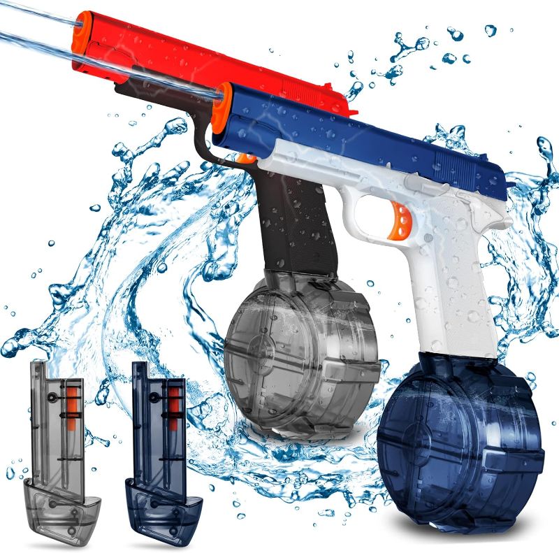 Photo 1 of Electric Water Guns, Automatic Squirt Guns for Kids 12 Ages Over, Powerful Water Gun up to 32FT, Water Pistol Summer Toy for Outdoor Pool Water Fighting, Double