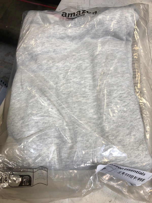 Photo 1 of Amazon Essentials Girls and Toddlers' Fleece Crew-Neck Sweatshirts, Pack of 2 Large Light Grey Heather