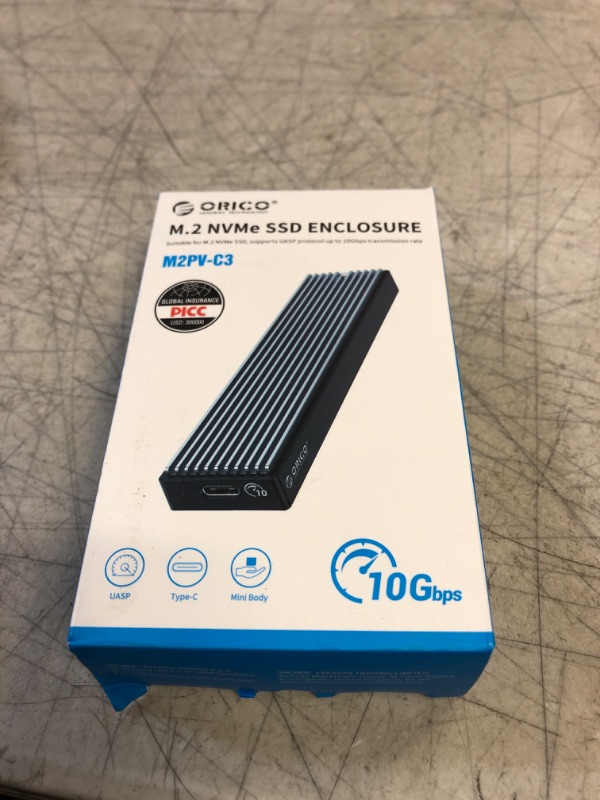 Photo 2 of ORICO M.2 NVMe SSD Enclosure, USB 3.1 Gen 2 (10 Gbps) to NVMe PCI-E M.2 SSD Case Support UASP for NVMe SSD Size 2230/2242/2260/2280(up to 4TB)-M2PV