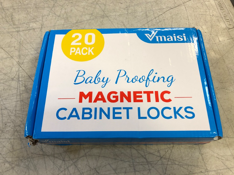 Photo 2 of 20 Pack Magnetic Cabinet Locks Baby Proofing - Vmaisi Children Proof Cupboard Drawers Latches - Adhesive Easy Installation
