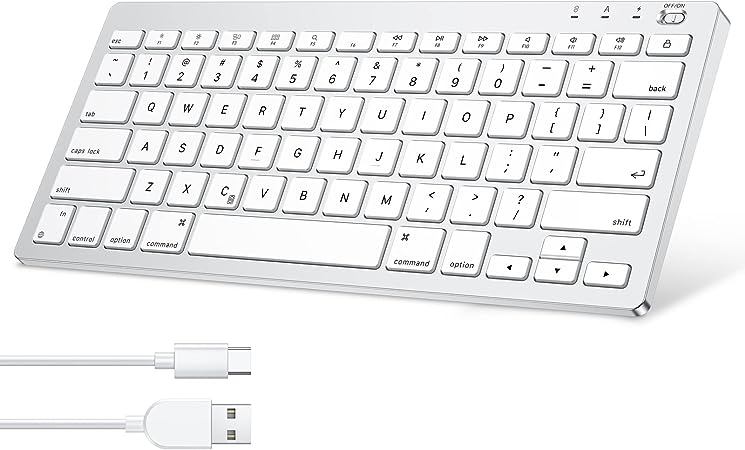Photo 1 of Emetok for Mac Keyboard [Aluminum Base, Rechargeable], Ultra Slim Bluetooth 5.1 Keyboard with [Upgraded Scissor Keys] Customized for MacBook Air/Pro, iMac, iMac Pro, Mac Mini/Pro, Silver
